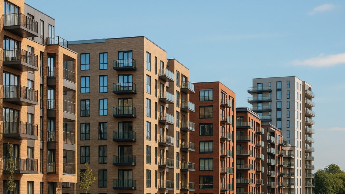 Image showing new, modern apartment buildings