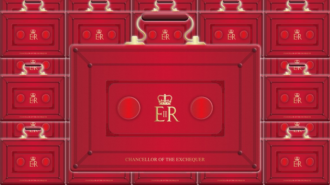 Illustration depicting the Chancellor of the Exchequer's Budget Despatch Box
