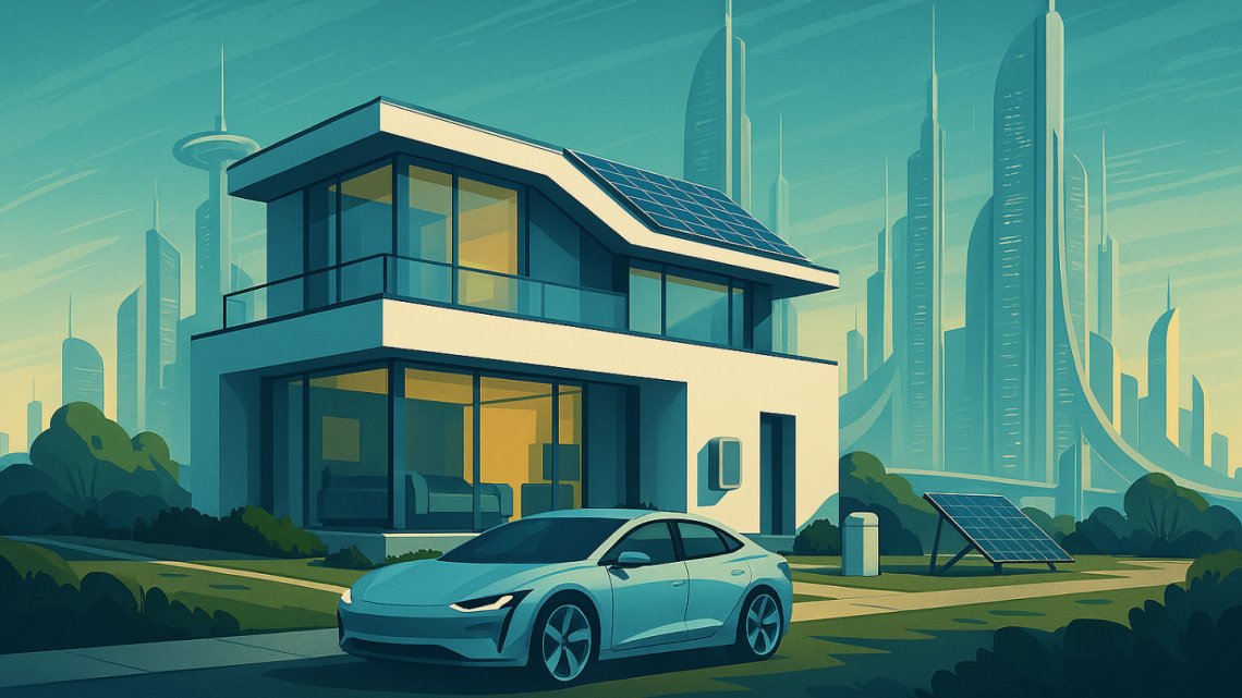 Ai image of a zero-carbon future home