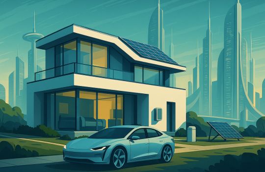 Ai image of a zero-carbon future home