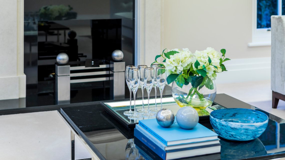 Image depicting a staged drawing room table